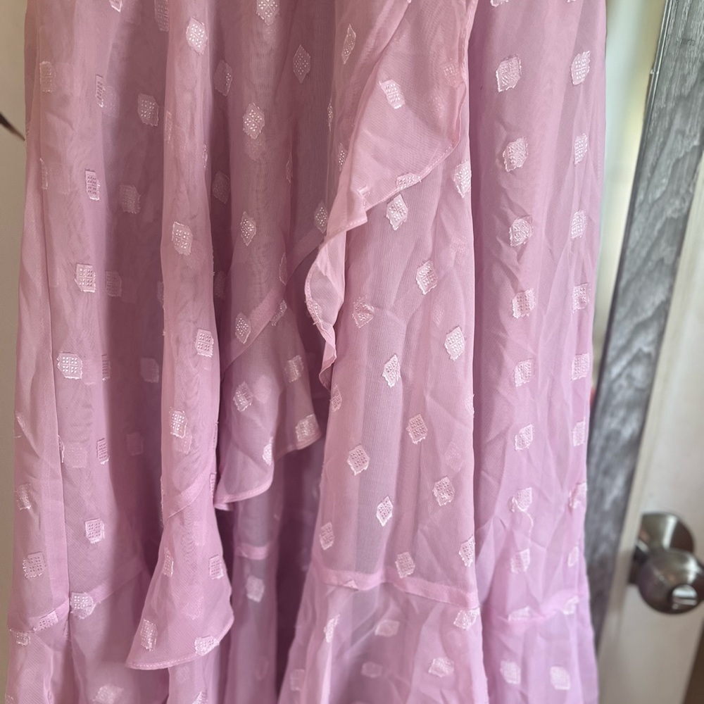 Pink Ruffled Wrap Dress - Picture 4 of 4